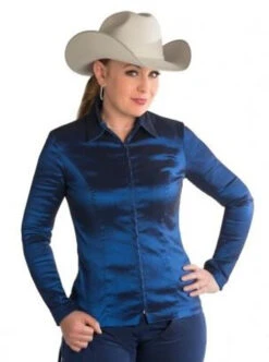 Hobby Horse Taffy Show Blouse -Equestrian Clothing Store 3849 hobby horse taffy blouse indigo 64461.1583201802