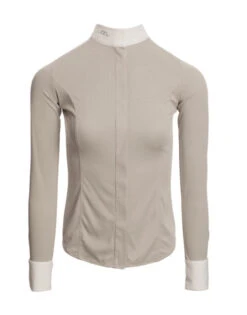 Horseware Ireland Horseware AA Clean Cool Competition Shirt -Equestrian Clothing Store aa clean cool comp shirt pearl grey front cmpjlm jpea horseware 40722.1649201097