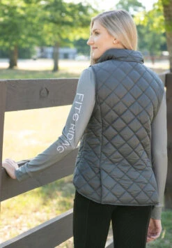 FITS Ainsley Quilted Vest -Equestrian Clothing Store ainsley quilted vest ash back A717 1 fits 50679.1665448372