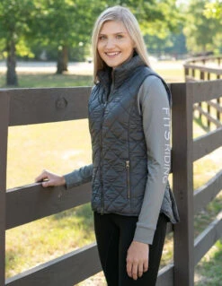 FITS Ainsley Quilted Vest -Equestrian Clothing Store ainsley quilted vest ash front A717 1 fits 29769.1665449280