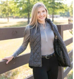 FITS Ainsley Quilted Vest -Equestrian Clothing Store ainsley quilted vest ash lining A717 FITS 73209.1665449224