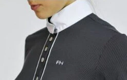 For Horses Alzira Pois Show Shirt -Equestrian Clothing Store alzira pois black crop 2 for horses 36506.1567108331