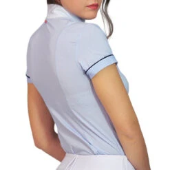 For Horses Alzira Pois Show Shirt -Equestrian Clothing Store alzira show shirt pip blue back for horses 32229.1596587384