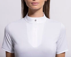 Samshield Apollina Short Sleeve Show Shirt -Equestrian Clothing Store apollina show shirt ss grey lurex bib APOLLINA samshield 40210.1638916924