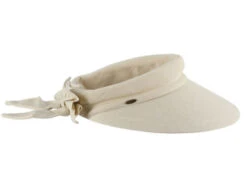 Scala Arosa Deluxe Visor With Bow -Equestrian Clothing Store arosa deluxe cotton visor bow natural side V25 NAT scala 43157.1691250637