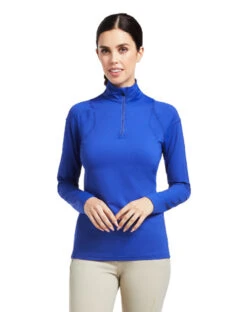 Ariat Auburn Quarter Zip Baselayer -Equestrian Clothing Store auburn 1 4 zip baselayer mazarine blue front 10039496 ariat 48391.1645308602