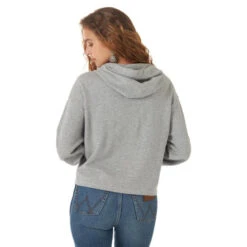 Wrangler Aztec Cropped Hoodie -Equestrian Clothing Store aztec cropped hoodie grey back 112317351 wrangler 49127.1664646841