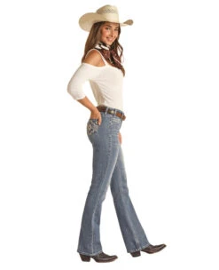 Rock & Roll Aztec Embroidered Jean -Equestrian Clothing Store aztec emb mr bc lt.vintg side RRWD4MR0XR rock n roll denim 42450.1675200959