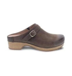Dansko Berry Mule With Strap Mushroom Nubuck -Equestrian Clothing Store berry clog mule strap mushroom side dansko 76337.1676001022