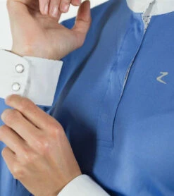 Horze Blaire Long Sleeve Show Shirt 10 Horze Blaire Long Sleeve Show Shirt -Equestrian Clothing Store blair ls show shirt periwinkle cuff horze 21049.1554325228
