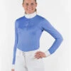 Horze Blaire Long Sleeve Show Shirt -Equestrian Clothing Store blair ls show shirt periwinkle front horze 07441.1554326113