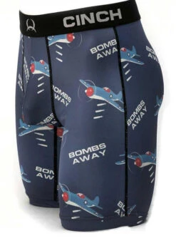 Men's Cinch Bombs Away Boxer Briefs -Equestrian Clothing Store bombs away boxers blue front MXY6001023 cinch 59540.1674679870
