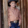 Cinch Boys Geo Print Snap Shirt -Equestrian Clothing Store boy print ls orange lifestyle MTW7020090 cinch 09878.1651868844