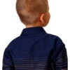 Boys Roper Border Stripe Snap Shirt -Equestrian Clothing Store boys border stripe navy back 0103000430455 roper 55706.1663121467
