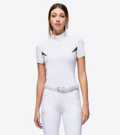 RG Button Competition Polo Short Sleeve -Equestrian Clothing Store button competition polo ss white front POW003 JS001 0001 ct 56911.1670276951