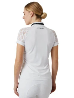 B Vertigo Lauren Show Shirt Short Sleeve -Equestrian Clothing Store bv lauren lace mesh ss white back 33593 WH horze 43362.1661616166