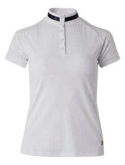 B Vertigo Lauren Show Shirt Short Sleeve -Equestrian Clothing Store bv lauren lace mesh ss white hero 33593 WH horze 44224.1661616169