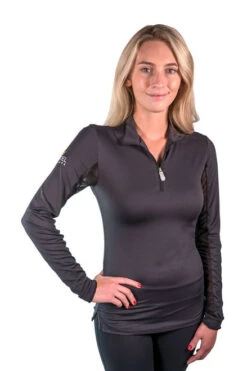Kastel Denmark 1/4 Zip Sun Shirt - Solid Colors -Equestrian Clothing Store chbb01 allblack 92934 31310.1649802036