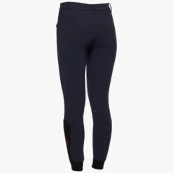 Kids Cavalleria Toscana Logo Breeches Knee Grip -Equestrian Clothing Store chd ct logo grip breeches smoky blue back PAK025 JE010 7E00 CT 49731.1659822035
