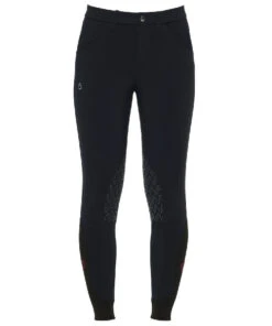Kids Cavalleria Toscana Logo Breeches Knee Grip -Equestrian Clothing Store chd logo grip breeches navy front PAK025 JE010 7001 cavaleria toscana 17527.1640125383