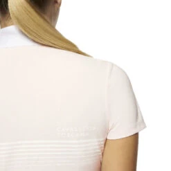 Cavalleria Toscana Girls Racing Stripe Competition Polo -Equestrian Clothing Store chd racing stripe polo pink back detail POA067 JE022 2500 CT 31112.1639864702