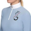 Cavalleria Toscana Girls Team Zip Long Sleeve Polo -Equestrian Clothing Store chd team zip polo ls light blue detail POA068 JE022 7C00 CT 58114.1649016532