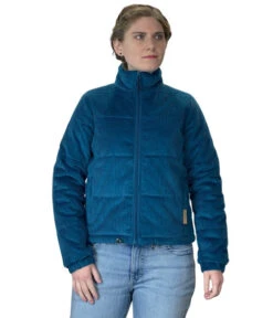 Powder River Corduroy Puffer Jacket -Equestrian Clothing Store corduroy puffer jacket teal front PRW092RZYJ powder river 78671.1674007698