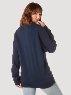 Wrangler Cowboy Ride Sweatshirt -Equestrian Clothing Store cowboy ride sweatshirt navy back 112335643 wrangler 88075.1689438490