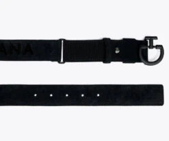 Cavalleria Toscana Logo Chamois Belt -Equestrian Clothing Store ct logo suede belt black ends CIN099 PE024 9999 CT 04356.1670721447