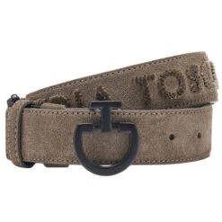 Cavalleria Toscana Logo Chamois Belt -Equestrian Clothing Store ct logo suede belt cacao CIN099 PE024 4300 CT 46374.1670721406