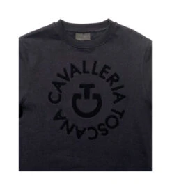Cavalleria Toscana Orbit Logo Sweatshirt 12 Cavalleria Toscana Orbit Logo Sweatshirt -Equestrian Clothing Store ct orbit crew navy front detail FED103 CO079 cavalleria toscana 86033.1667273507