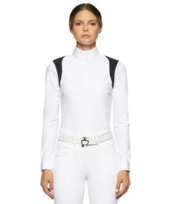 Cavalleria Toscana Perforated Insert Shirt Long Sleeve