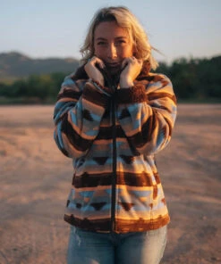 Outback Trading Dawn Print Fleece Jacket -Equestrian Clothing Store dawn aztec jacket grey rider 29662 outback 76263.1675968469