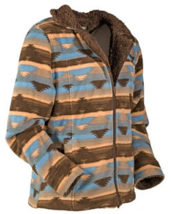 Outback Trading Dawn Print Fleece Jacket -Equestrian Clothing Store dawn aztec jacket grey side 29662 outback 78785.1664564244
