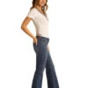 Rock & Roll Cowgirl Denim Trouser Jean -Equestrian Clothing Store denim trouser jean side W8M8229 rrcg 45749.1616355314
