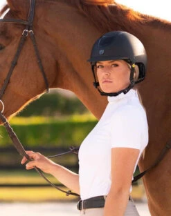 Tipperary Devon UltraMatte Helmet With MIPS -Equestrian Clothing Store devon helmet sparkle mips black lifestyle tipperary 99156.1632683631