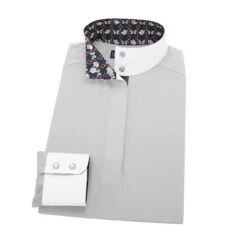 Essex Classics Grey Dusk Performance Shirt 7 Essex Classics Grey Dusk Performance Shirt -Equestrian Clothing Store dusk grey LS butterflies EJL24GY essex 36290.1653504917