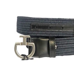 Cavalleria Toscana Elastic CT Clasp Belt Leather Trim -Equestrian Clothing Store elastic belt CT clasp navy black CIN077 CO058 cavalleria 69689.1597872730