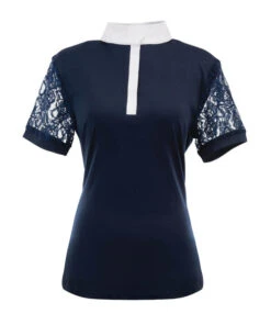 Ovation Elegance Lace Short Sleeve Show Shirt -Equestrian Clothing Store elegance lace ss navy 471198 ovation 67910.1626029102