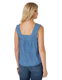 Wrangler Embroidered Tank -Equestrian Clothing Store embroider denim tank back LW1034B wrangler 04703.1615753247