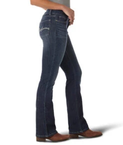 Wrangler Essential Mid Rise Bootcut Jean -Equestrian Clothing Store essentials mr bc denim side 09MWZDO wrangler 33365.1638998988