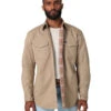 Men's Wrangler Flannel Lined Work Shirt -Equestrian Clothing Store flannel lined workshirt brn.khak front 112330931 wrangler 75920.1689642251