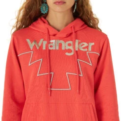 Wrangler Geo Hoodie -Equestrian Clothing Store geo hoodie dark pink detail 112317323 wrangler 80613.1656709559