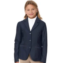 Ovation Child's AirFlex Show Coat -Equestrian Clothing Store girls airflex show coat navy ovation 65679.1624992159