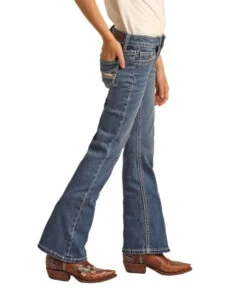 Equestrian Clothing Store -Equestrian Clothing Store girls cowhide trim jean side RRGD4MR108 BZ RR 90703.1678746165