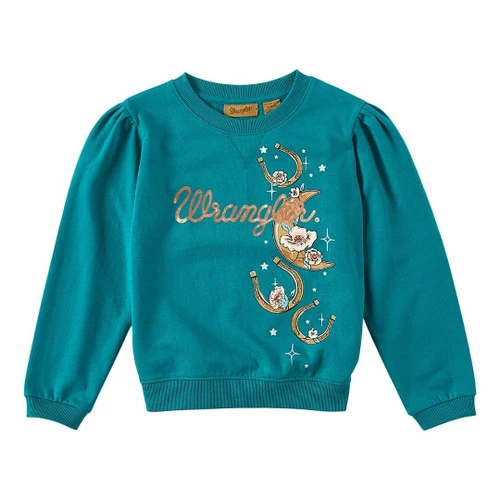 Wrangler Girls Horseshoe Top Long Sleeve 4 Wrangler Girls Horseshoe Top Long Sleeve - Image 2