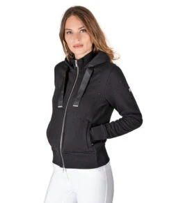 Equiline GlareG Rhinestone Hoodie -Equestrian Clothing Store glareg rhinestone hoodie black front R09781 006 equiline 55832.1667609059