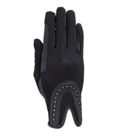 RSL By USG Good Luck Glitter Gloves 8 RSL By USG Good Luck Glitter Gloves -Equestrian Clothing Store good luck glitter glove black rose gold RSL USG 71942.1685643634