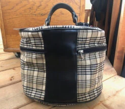 Baker 5/A Hat Carrier Helmet Bag -Equestrian Clothing Store helmet bag tan black leather back baker 94928.1672948910