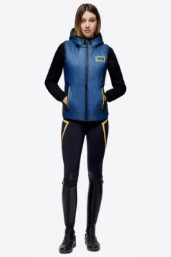 RG Hooded Puffer Vest -Equestrian Clothing Store hooded puffer vest blue front VEW001 NL001 7F00 RG 04099.1675967205